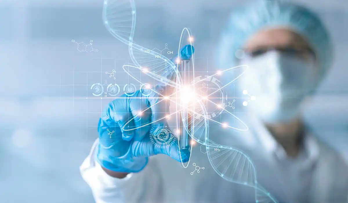 Researcher working in a biotechnology laboratory